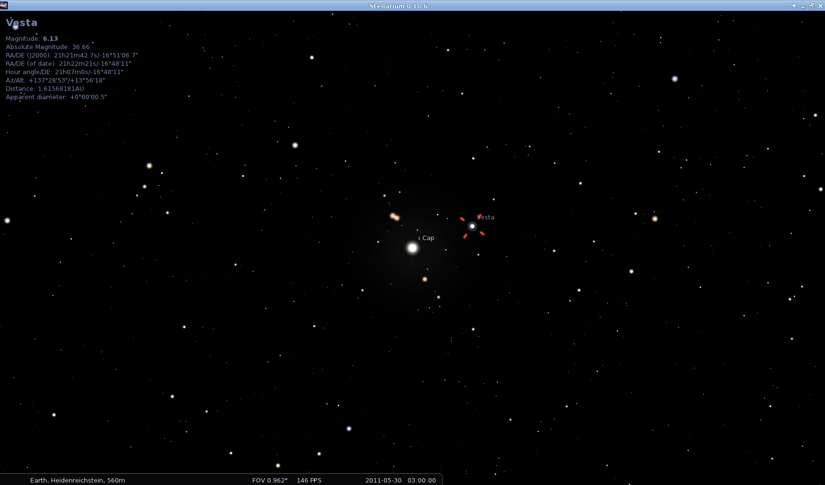 Location of Vesta 2011-05-30 03:00