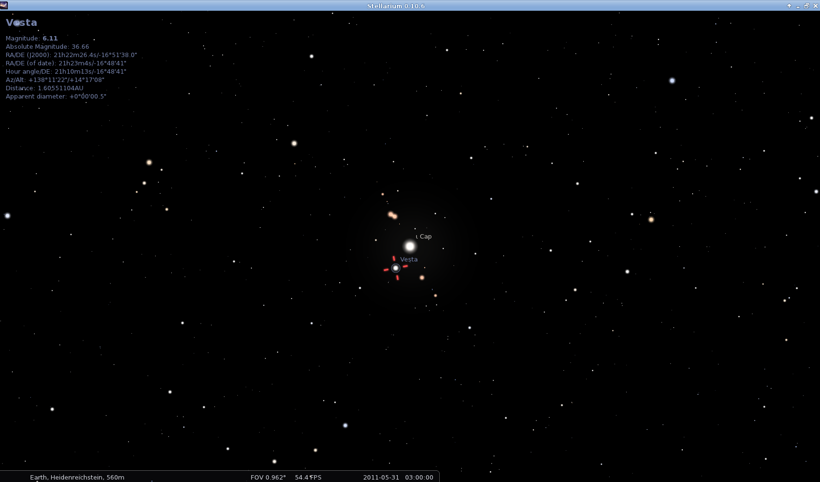 Location of Vesta 2011-05-31 03:00