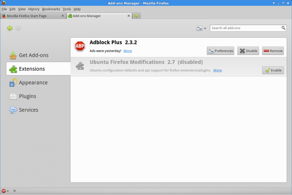 Firefox 23 with Adblock Plus